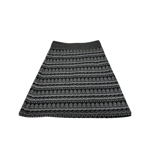 Kavu Black Gray Fair Isle Knit Skater Skirt Large - Picture 3 of 6